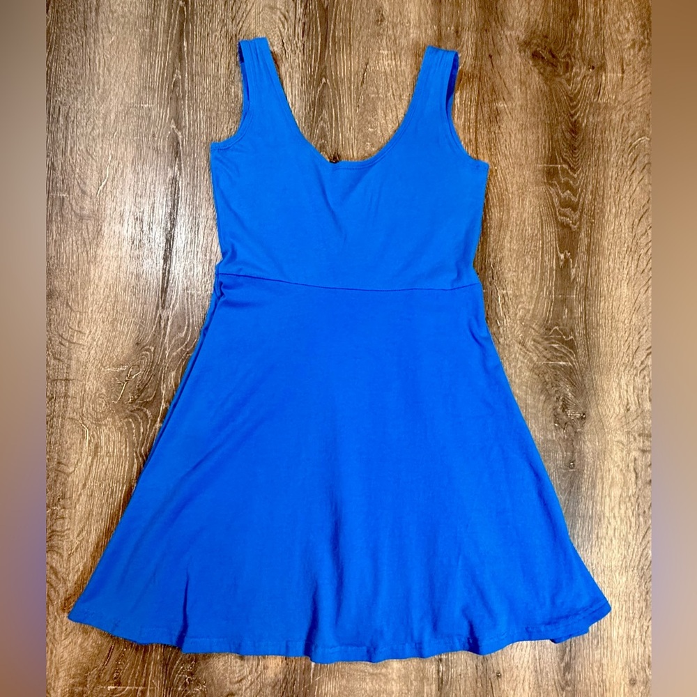 Charming Charlie, Blue Fit & Flare Sleeveless Mini Dress Size Medium NWOT